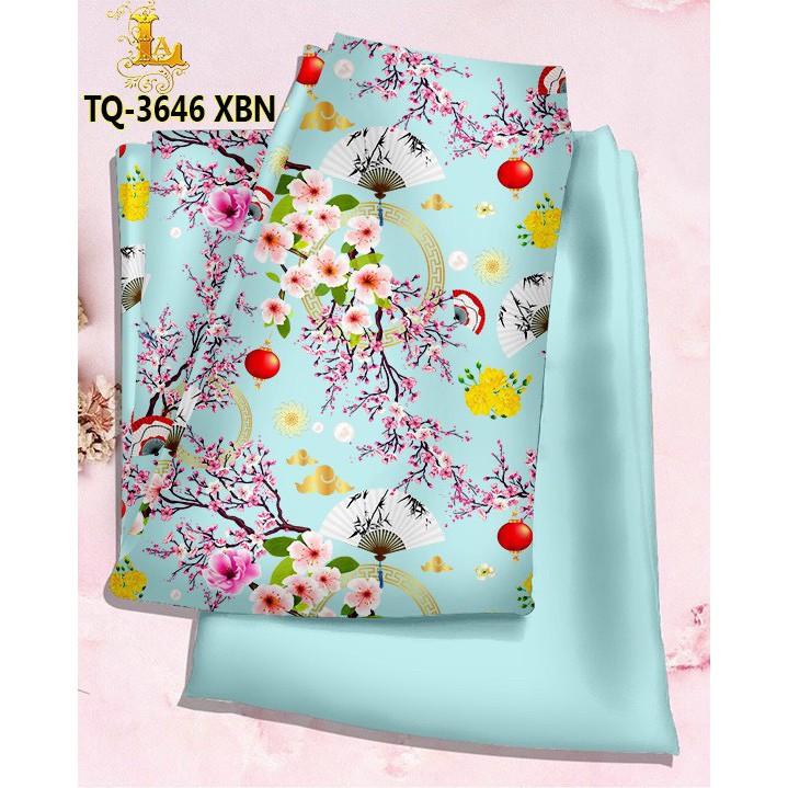 VẢI MAY ÁO DÀI HOA VĂN HOA MAI MẶC TẾT SIÊU SANG ,CHẤT MỀM RỦ BAY TÀ (ẢNH THẬT)