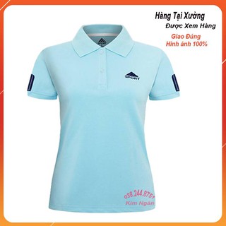 Aó Thun Cá Sấu Nữ Màu Thiên Thanh