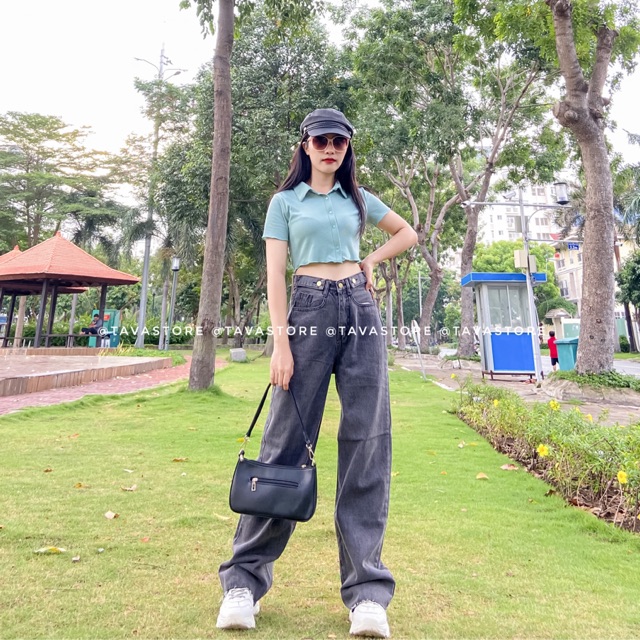 Quần jean suông xám - Sleek Jean