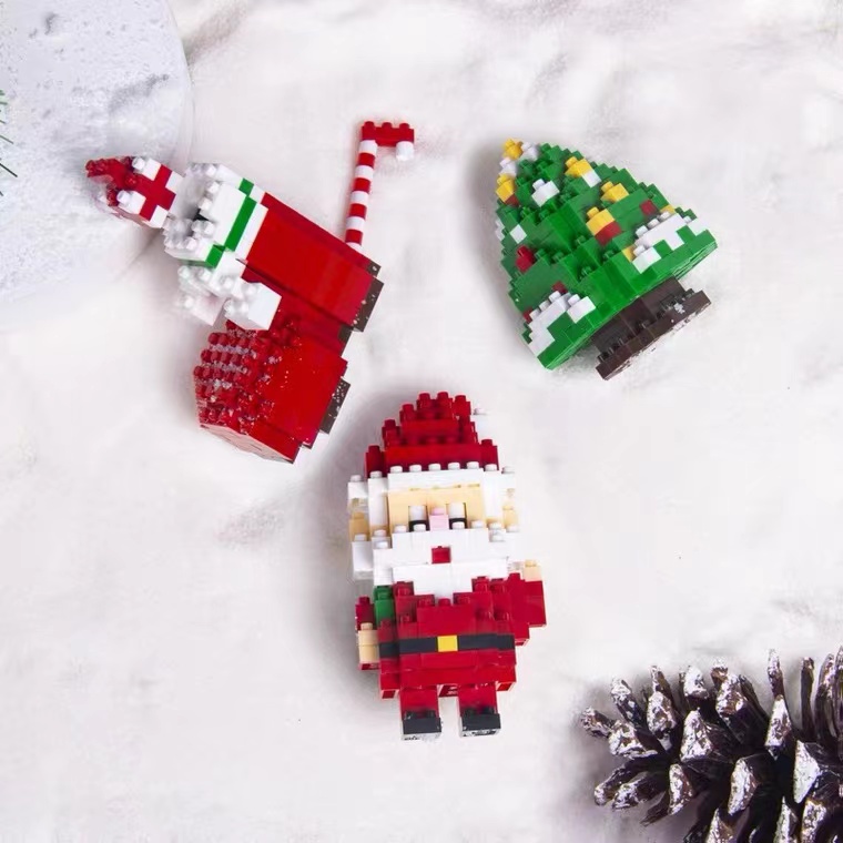 Đồ Chơi Khối Xây Dựng Vi Mô 9049-9055 Trang Trí Giáng Sinh