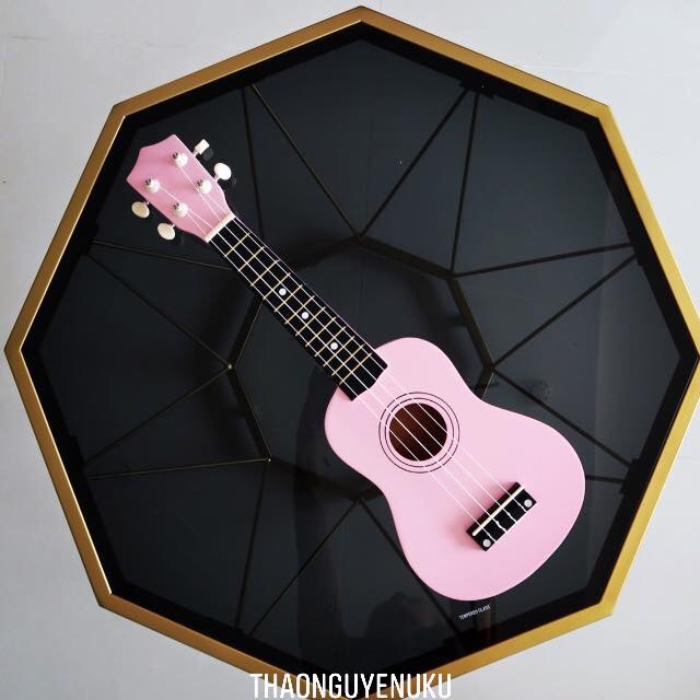 Đàn ukulele soprano màu hồng phấn-Tặng đủ phụ kiện bao đàn