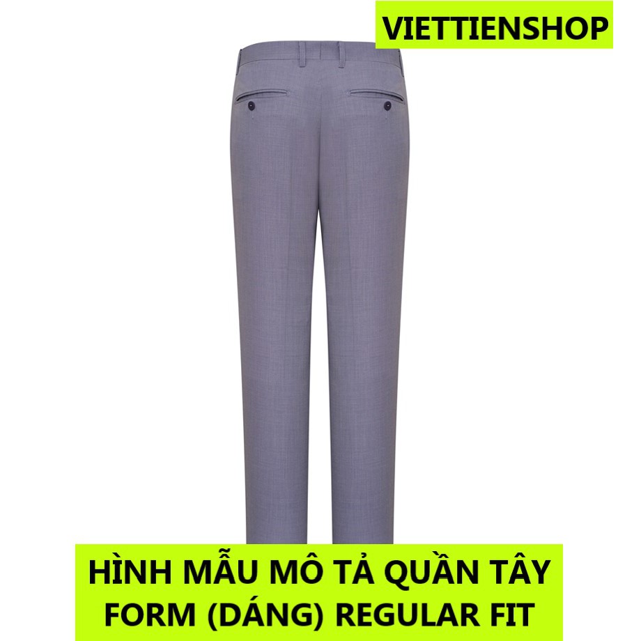 (4114 QTRF) QUẦN TÂY VIỆT TIẾN KHÔNG LY MÀU XANH ĐEN SỌC GÂN FORM ÔM VỪA REGULAR FIT