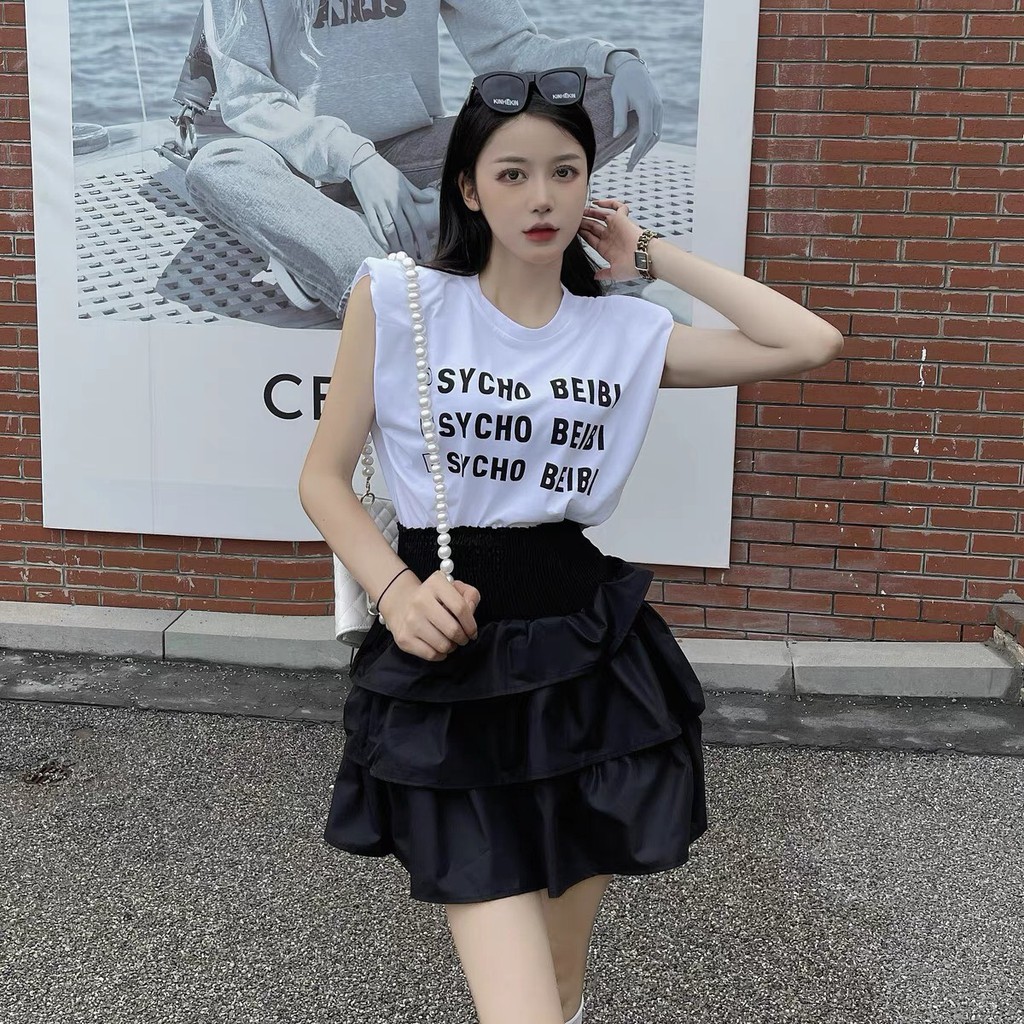 Set áo zip độn vai + chân váy đũi 3 tầng | BigBuy360 - bigbuy360.vn