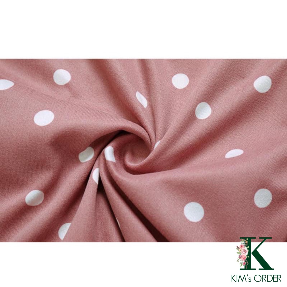 Bộ mặc nhà đồ ngủ pijama sau sinh hoạ tiết chấm bi dài tay phong cách Hàn Quốc