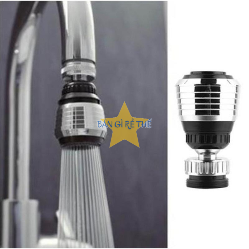 Đầu Vòi Tăng Áp Lực Nước Xoay 360 độ (inox)
