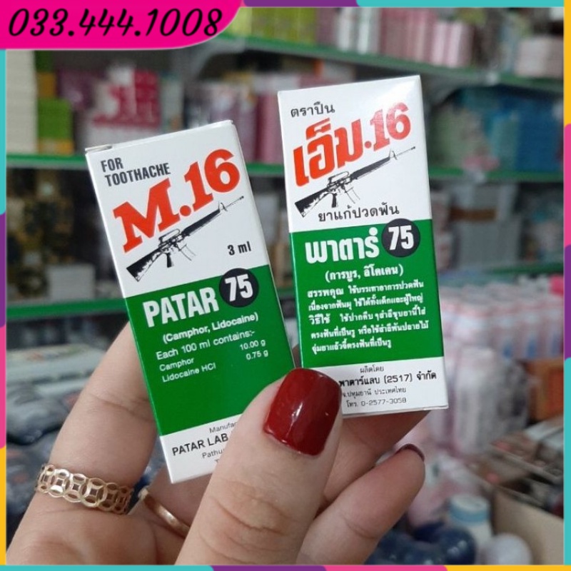 Dầu Bôi Giảm Đau Răng Patar M16 Thái Lan 3ml - Gò Vấp