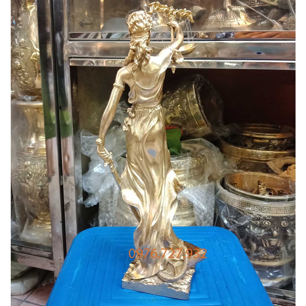 Tượng nữ thần công lý bằng đồng cao 30cm, nữ thần công lý