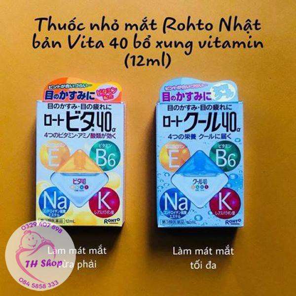 Nước Nhỏ Mắt Rohto Vita 40 Nhật Bản 12ml, Nhỏ mắt Rohto sancoban