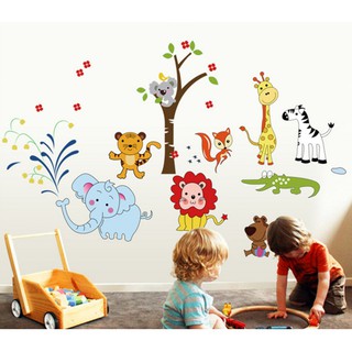 Decal dán tường mẫu động vật rừng ngộ nghĩnh