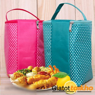 Túi giữ nhiệt chấm bi loại lớn