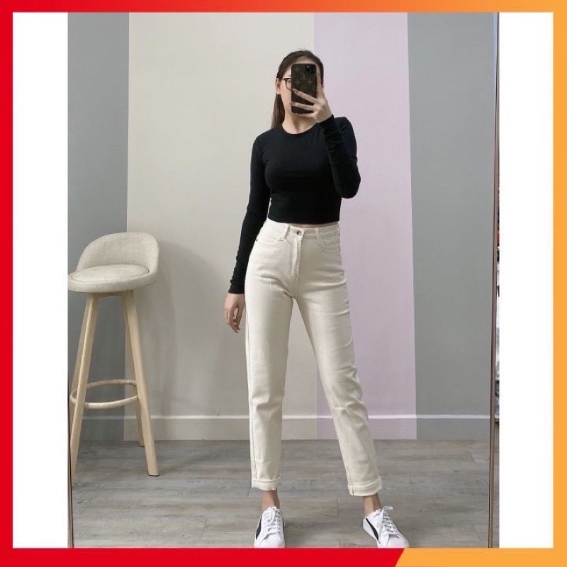 Quần Momjeans lưng cao