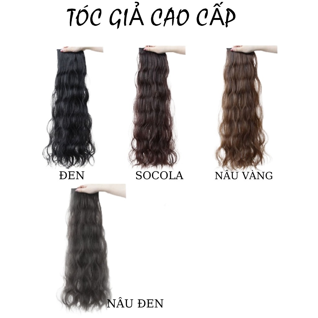 Tóc giả kẹp xoăn, kẹp phồng chân tóc, combo 3 dải tóc sợi tơ mềm mượt.