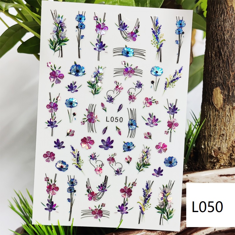 Miếng Dán Trang Trí Móng Tay 3D Hình Hoa Lá Mùa Xuân Hè