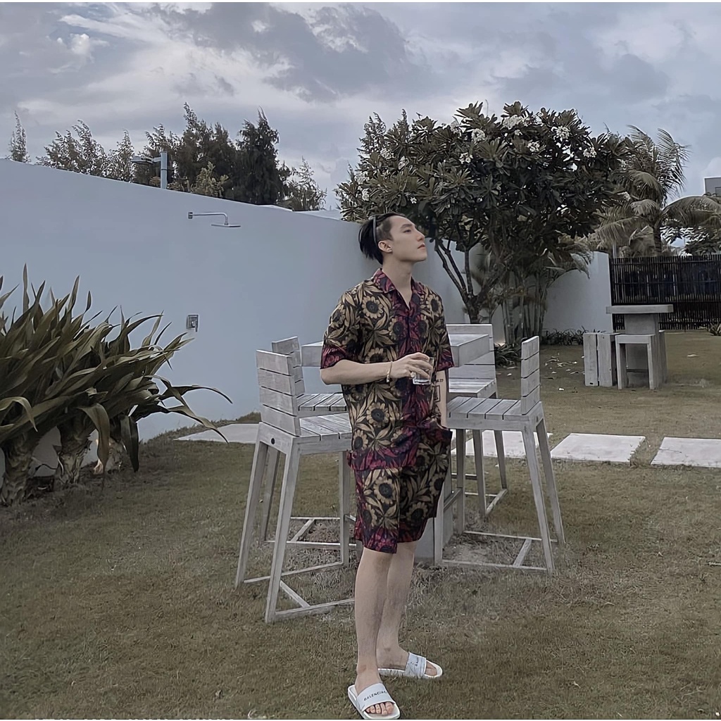 Set quần áo nam ST chất lụa hàn mềm mát không nhăn