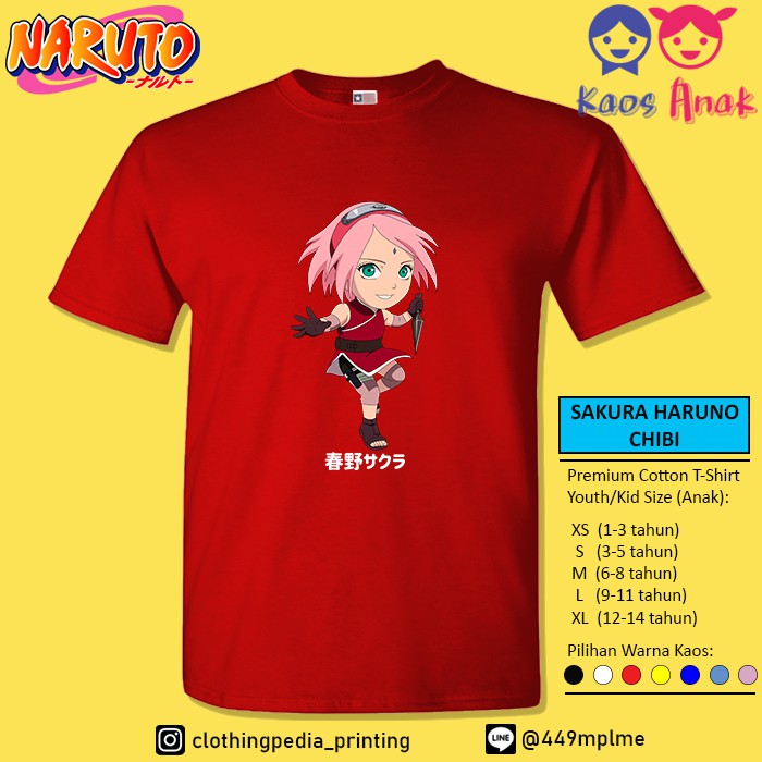 Áo Thun In Hình Nhân Vật Sakura Haruno Chibi Sasuke Uchiha Naruto Đáng Yêu Cho Nữ