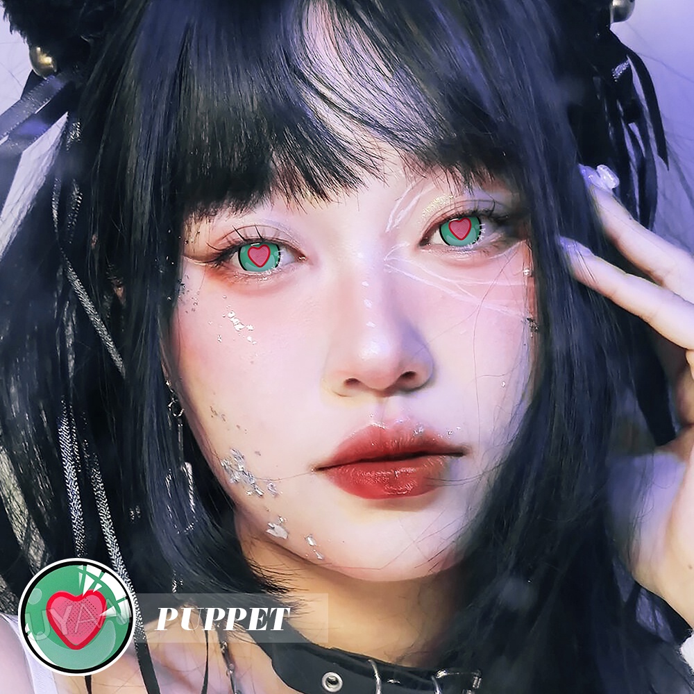 1 Cặp Kính Áp Tròng Có Màu Hình Con Rối Anime Dùng Trang Điểm Dịp Halloween