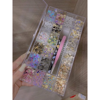 Khay 1000v đá khối chân bằng - làm nail - đá loại 1 - đá sáng.