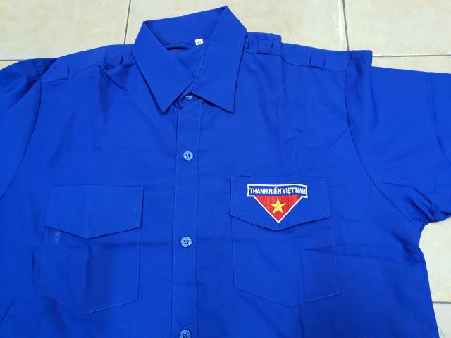 Áo đoàn thanh niên may hàng tiêu chuẩn nam nữ