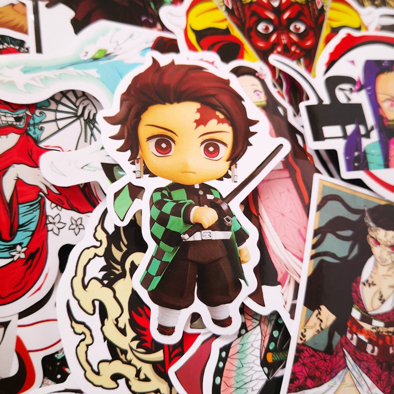❉ Demon Slayer: Kimetsu no Yaiba - Series 02 Giấy và decal dán tường ❉ 50Pcs/Set Anime Mixed Skateboard Doodle Stickers