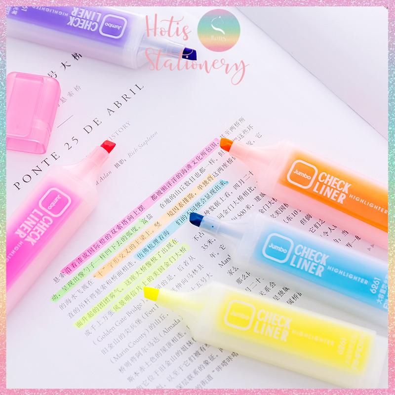 [HOTIS] Set 6 bút highlight dạ quang Check Liner dung lượng lớn - 6 màu