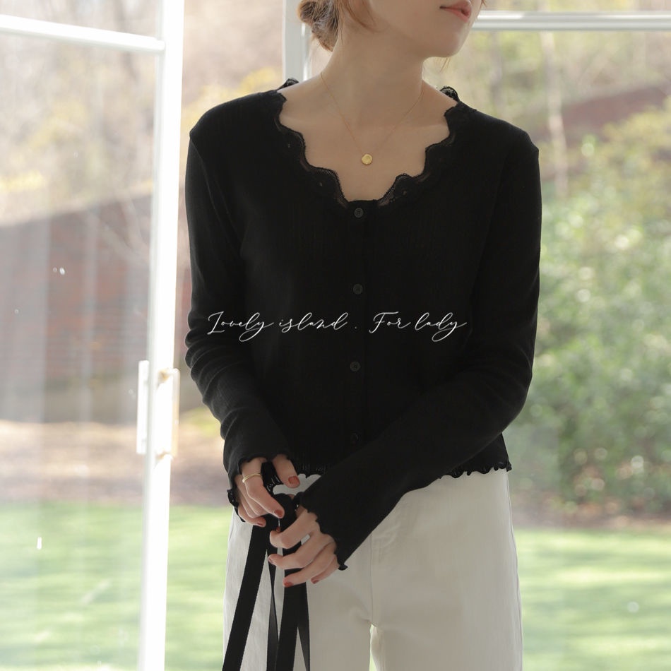 Áo cardigan dệt kim tay dài dáng ngắn thiết kế thanh lịch nhẹ nhàng thời trang xuân thu