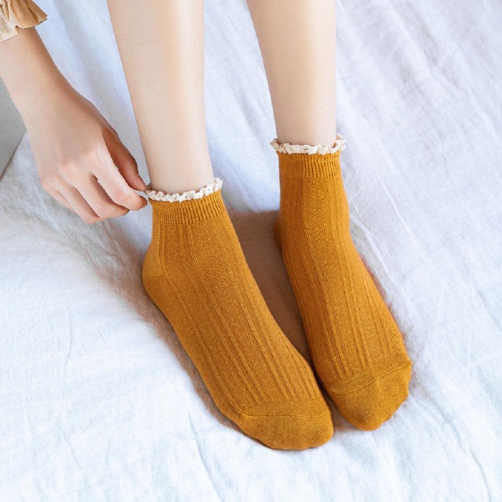 Vớ Ngắn Công Chúa Màu Kẹo Ngọt Có Diềm Xếp Nếp Phong Cách Lolita Mới Cho Nữ
