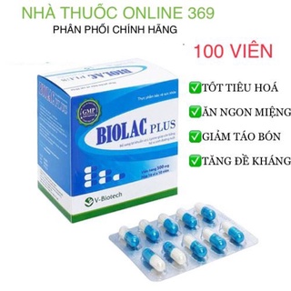 Hộp men tiêu hoá Biolac Plus 100 viên hiệu quả cao
