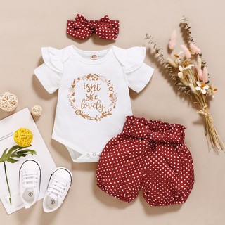 Set quần yếm + quần short chấm bi dễ thương cho bé gái