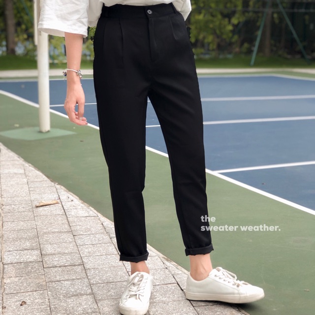 Quần baggy đen ống côn TSW