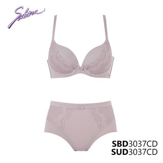 Combo Áo Lót Mút Mỏng Cúp Ngực Sâu Phối Ren Và Quần Đồng Bộ Fashion Perfect Bra By Sabina SBD3037CD+SUD3037CD