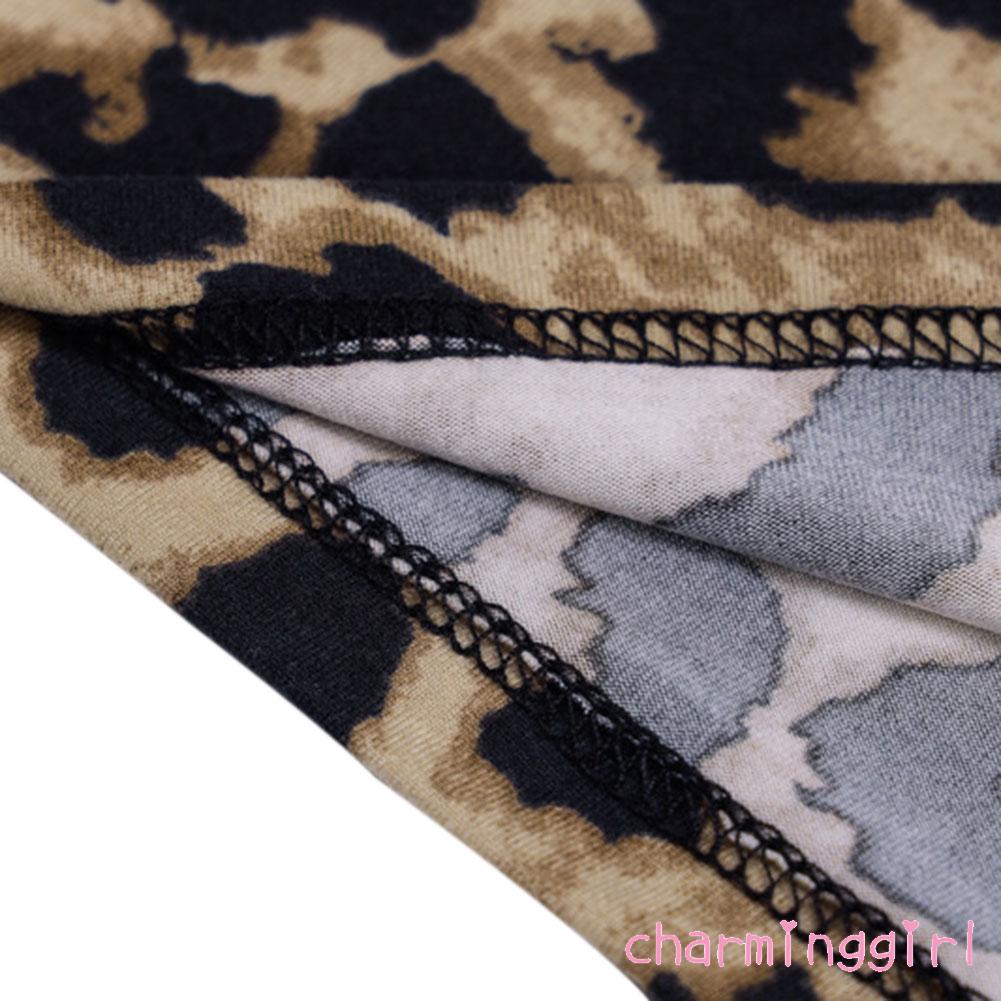 Đầm maxi cổ chữ V in họa tiết da báo gợi cảm cho nữ