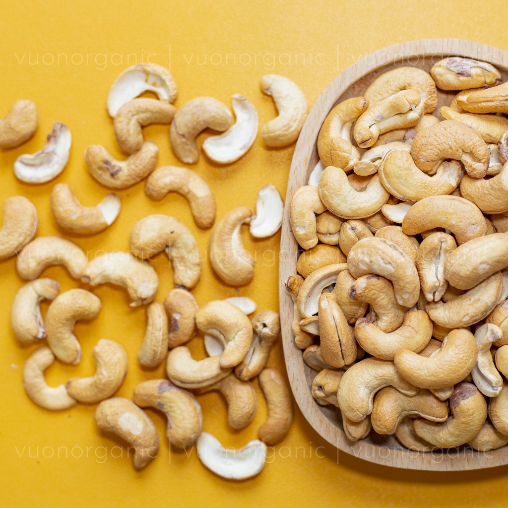 HẠT ĐIỀU RANG MUỐI BÌNH PHƯỚC NGUYÊN HẠT KHÔNG VỎ LỤA, HẠT DINH DƯỠNG, ĂN VẶT, ĂN KIÊNG, EATCLEAN VƯỜN ORGANIC 500GR