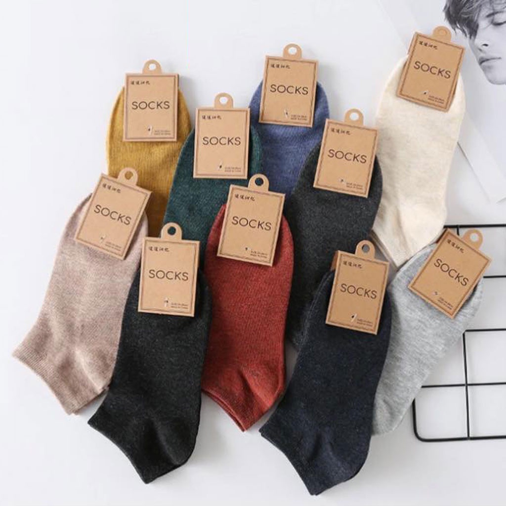 Sét 10 Tất Nam Nữ Ngắn Cotton Cổ Thấp Vớ Nữ Cổ Ngắn Hàng Cao Cấp Xuất Khẩu