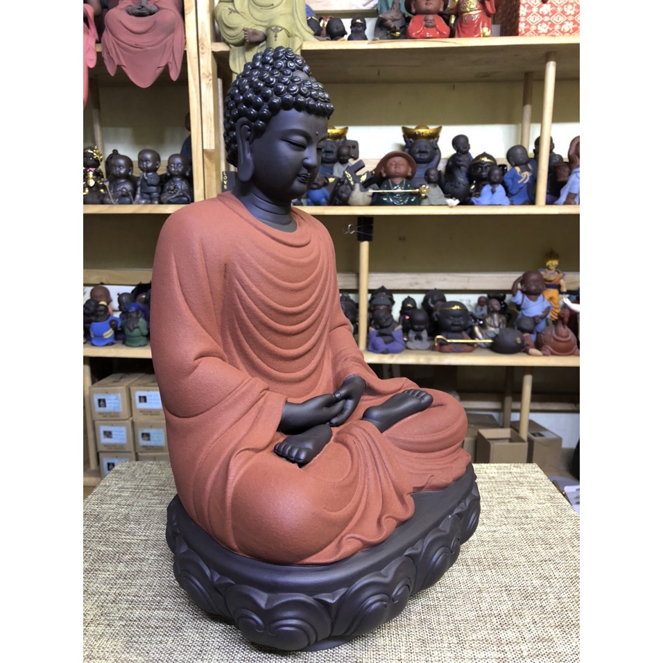 Tượng Phật Thích Ca cỡ lớn  gốm tử sa cao cấp- Tượng trang trí decor siêu đẹp- Tượng  gốm thích ca mâu ni