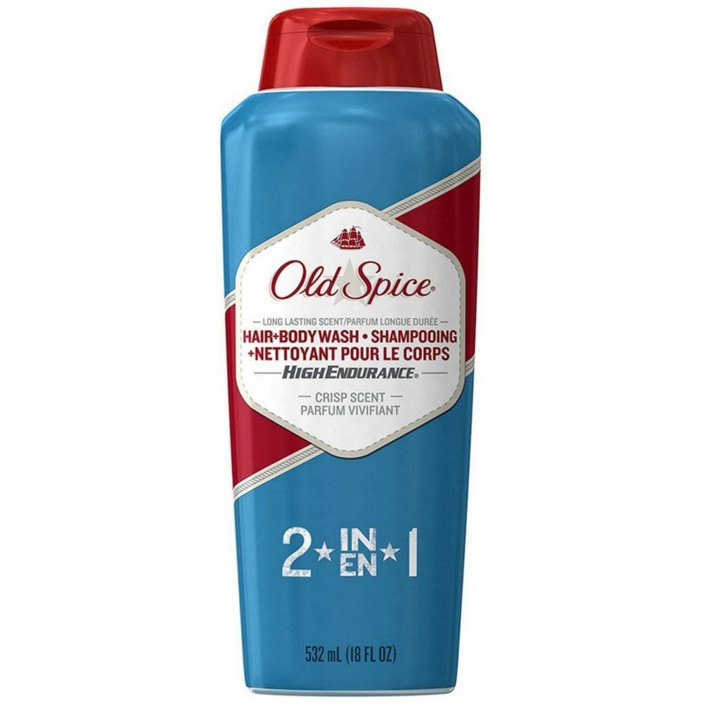 [USA] Sữa tắm gội nam 2 in 1 Old Spice High Endurance Hair + Body Wash + Shampoo 532ml - Mỹ