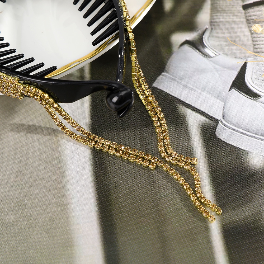 Kẹp tóc đính kim cương giả tua rua thời trang cho nữ