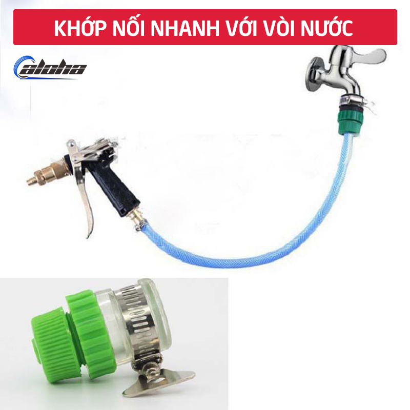 Nối nhanh ống mềm 14mm với vòi nước để tưới cây, rửa xe – khớp nối đa năng nối vòi nước trực tiếp C0004-21