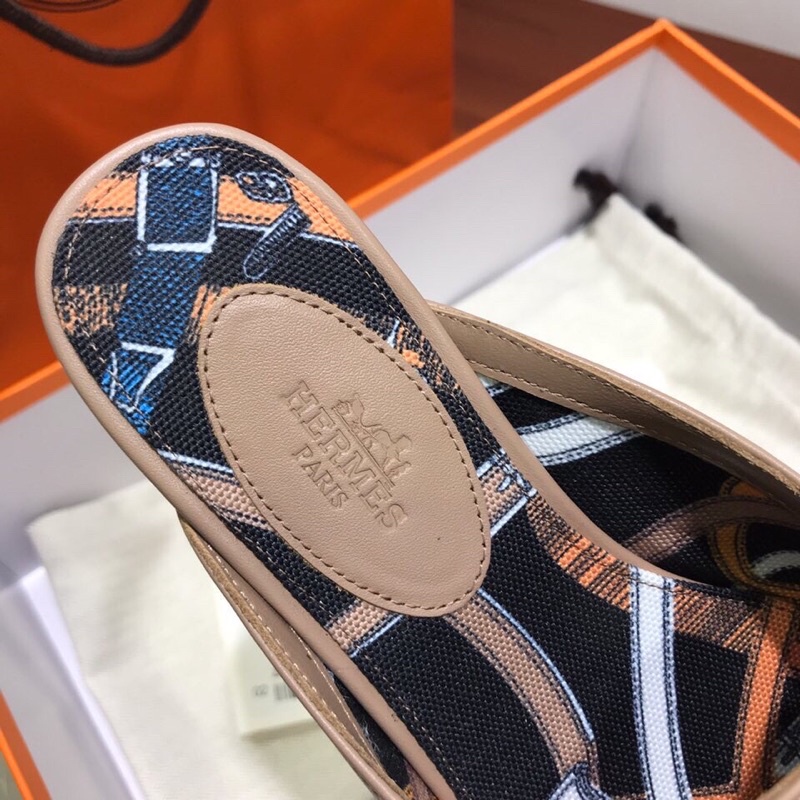 Giày sục cho nữ thương hiệu Hermes HM da thật cao cấp