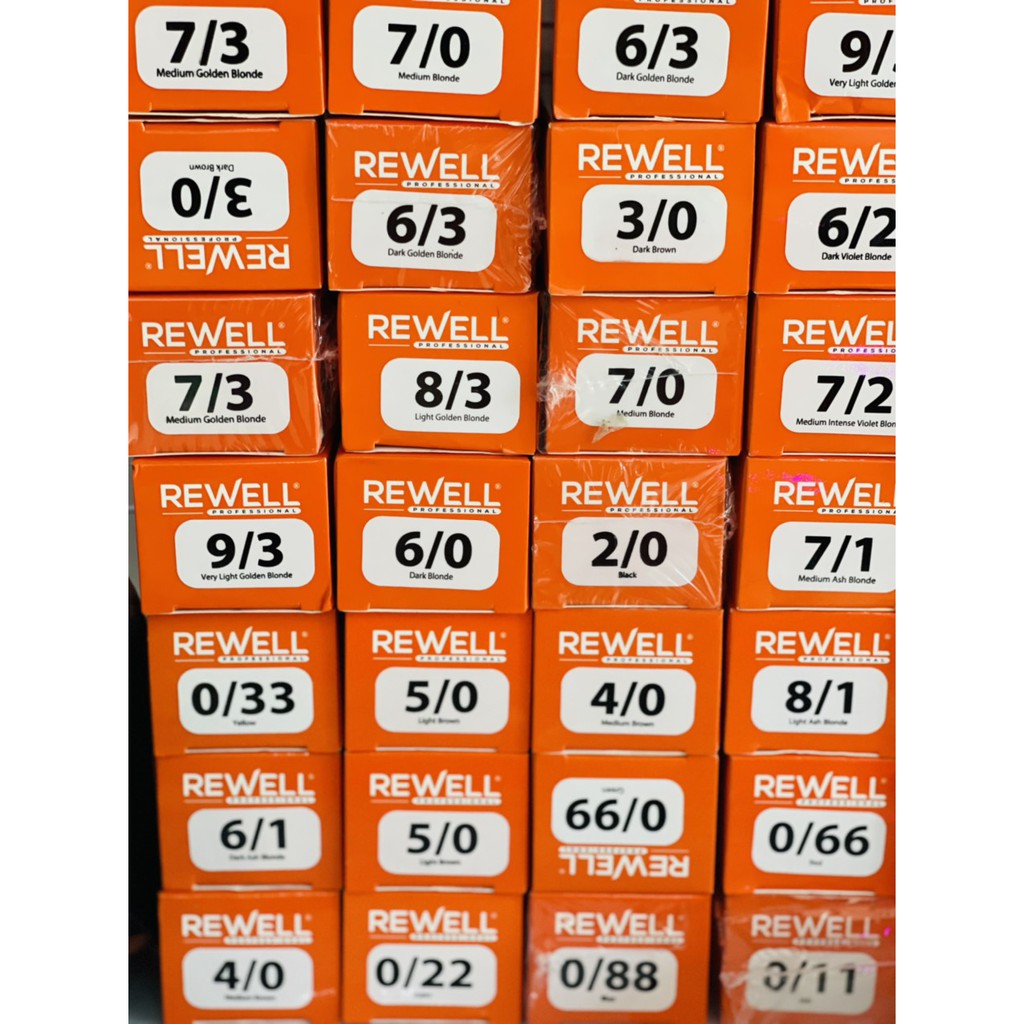 Thuốc nhuộm tóc chuyên nghiệp REWELL+chai OXY Spaline siêu dưỡng