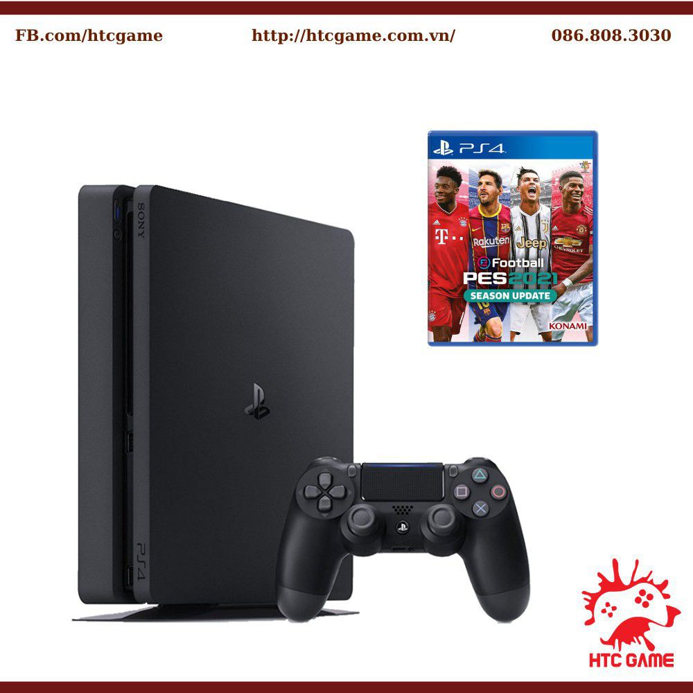 [Mã SKAMSALE03 giảm 10% đơn 200k] Bộ Máy Chơi Game Ps4 Slim 1TB Model 2218b Kèm Game PES 2021 - Chính Hãng