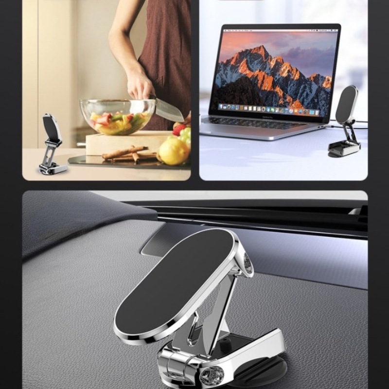 360° Giá Đỡ Điện Thoại Từ Tính Chống Trượt Có Thể Gấp Gọn Cho Xe Hơi