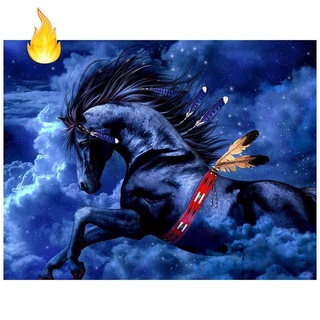 Bộ Tranh Đính Đá Kim Cương Toàn Bộ Hình Vẽ Chú Ngựa Trang Trí Nhà Cửa