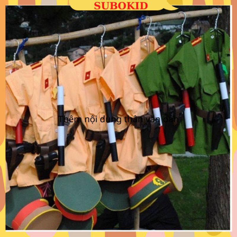 Sỉ Đồ Cảnh Sát Cho Bé - Bộ Quần Áo Công An Giao Thông Đầy Đủ Phụ Kiện Sai 8-25 Kg