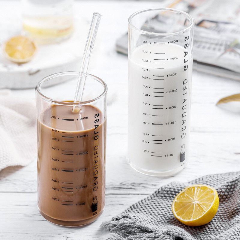Ly thủy tinh chia vạch - Cốc thủy tinh 300ml và 400ml