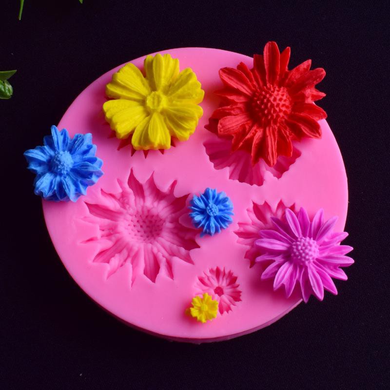 Khuôn Silicone 4D Hoa Cúc 6B Khuôn Silicone Hoa Nổi Khuôn 4D Hoa