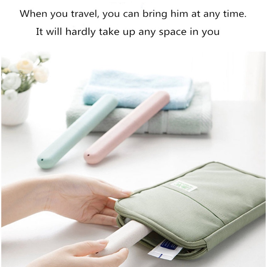 1 Hộp Đựng Bàn Chải Đánh Răng / Đũa / Bàn Chải Đánh Răng Bằng Sợi Rơm Lúa Mì Chống Bụi Bảo Vệ Răng#3