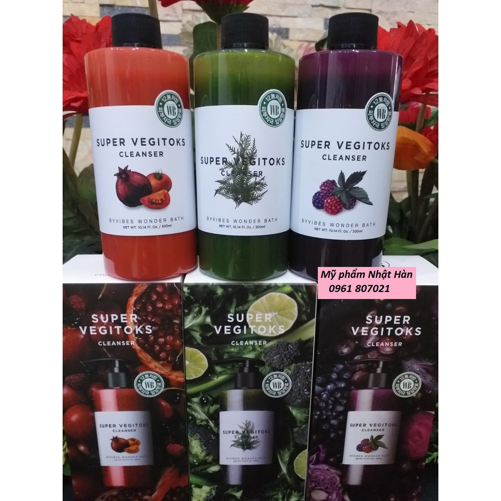 Sữa rửa mặt rau củ Super Vegitoks Chai lớn 300ml
