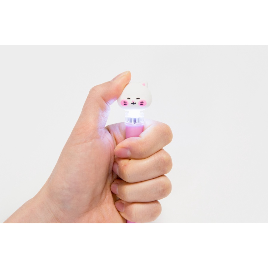 Bút Mực Đen ARTBOX Hàn Quốc Đầu Xoay Tích Hợp Đèn Đầu Hình Mèo Màu Hồng