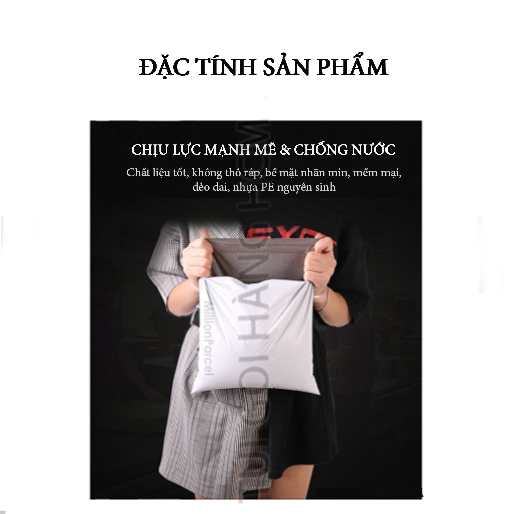 Túi nilong có miếng dán tự dính MÀU TRẮNG loại PHỔ THÔNG size 28x42cm cuộn 100 túi  -Tuigoihanghcm