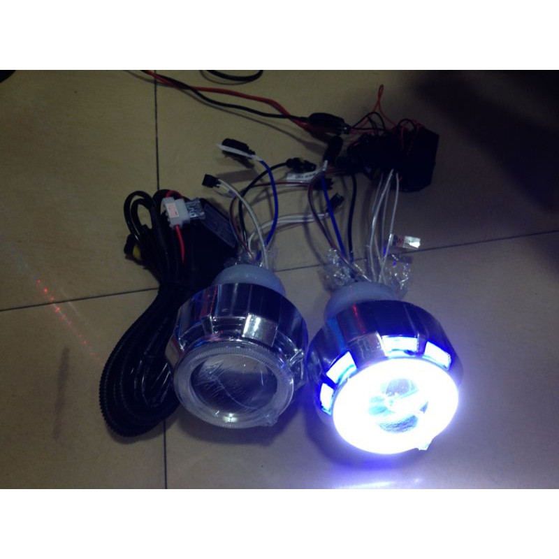Bộ 2 gương cầu 2.5 2 viền tròn sáng 6000k 12v 55W